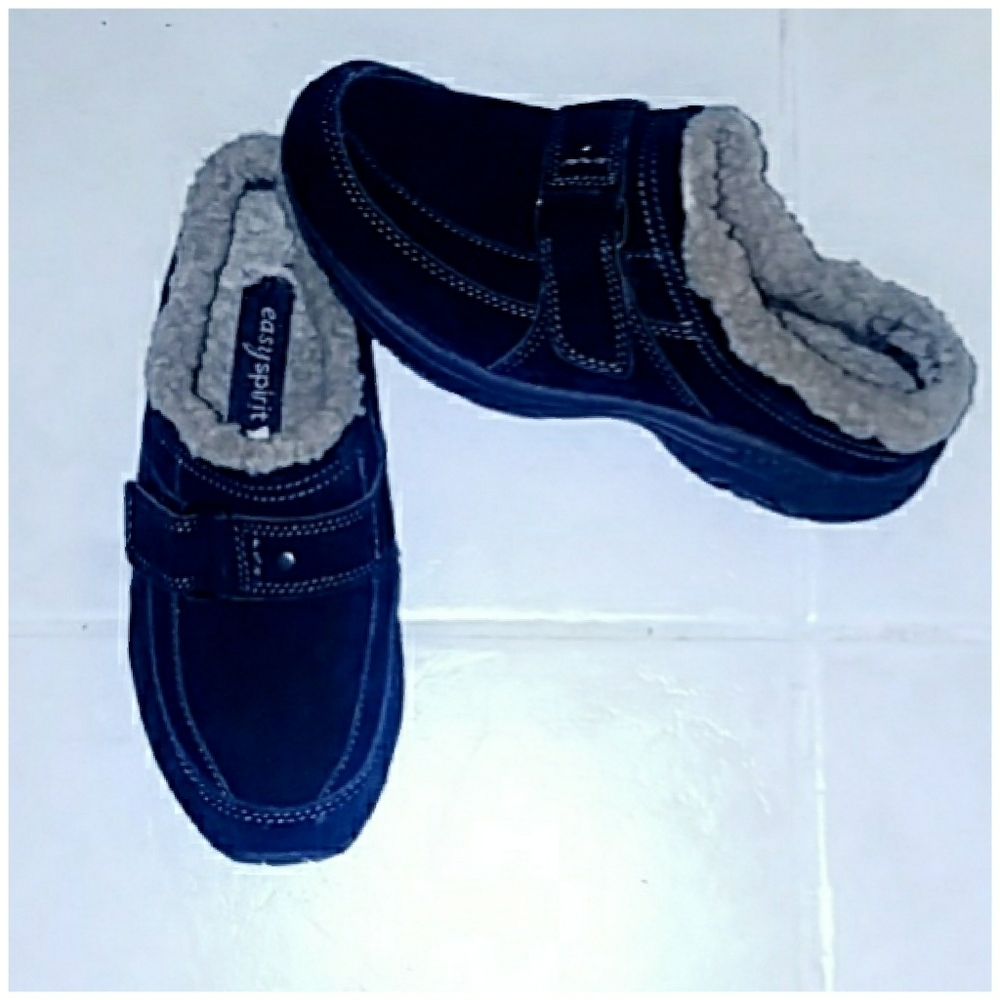 Fur slip-on velvet mules